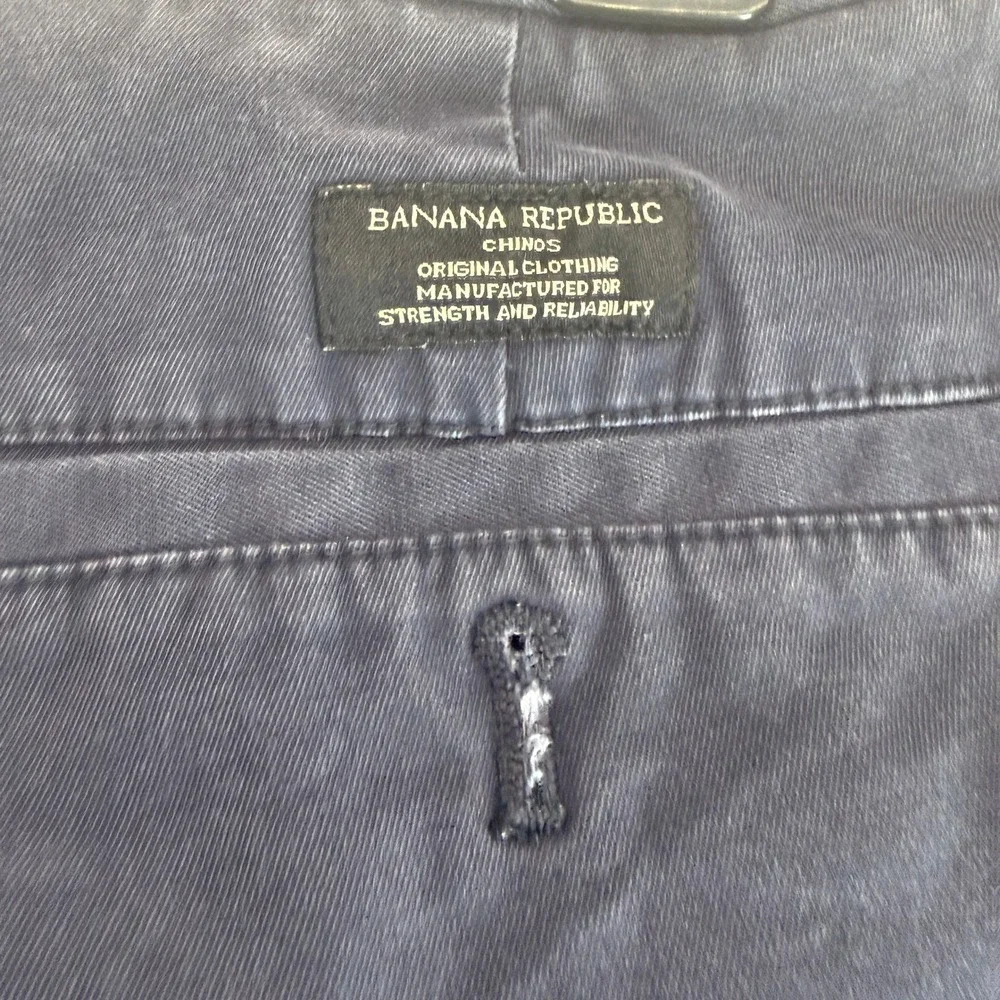 Banana Republic Emerson Chino Navy Blue Straight Leg Pants Mens 35x32